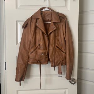 Brown leather jacket